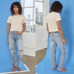 AMO Harlow Jeans in New Retro Destroy 26